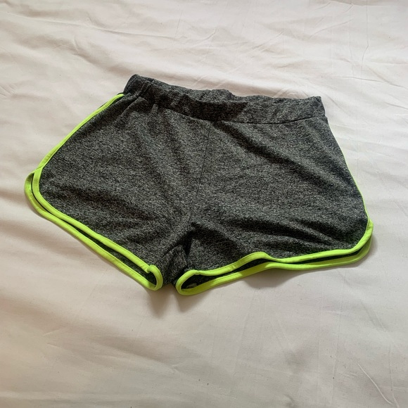 Grey and neon green booty shorts - Picture 2 of 4